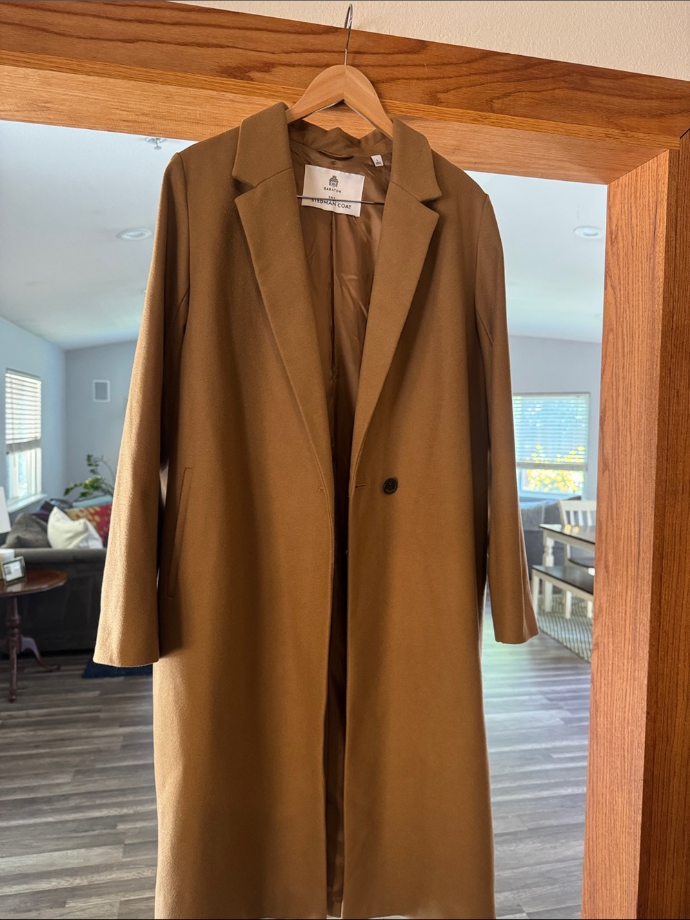 Aritzia Babaton Stedman Coat Camel Virgin Wool Size L